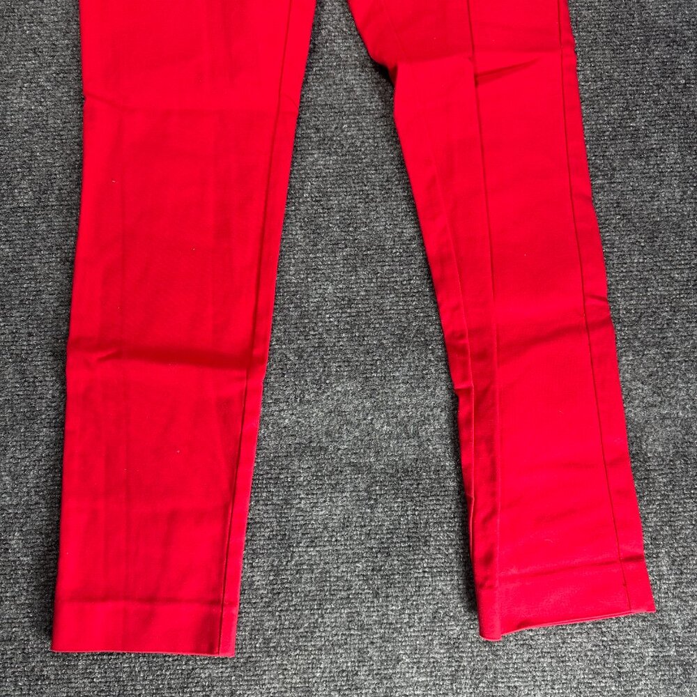 MICHAEL Michael Kors Pants Women 2 Red Stretch Trousers Tapered Leg Zip Pockets - Picture 2 of 8